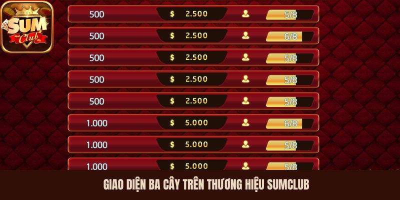 Giao diện Ba Cây trên thương hiệu SumClub